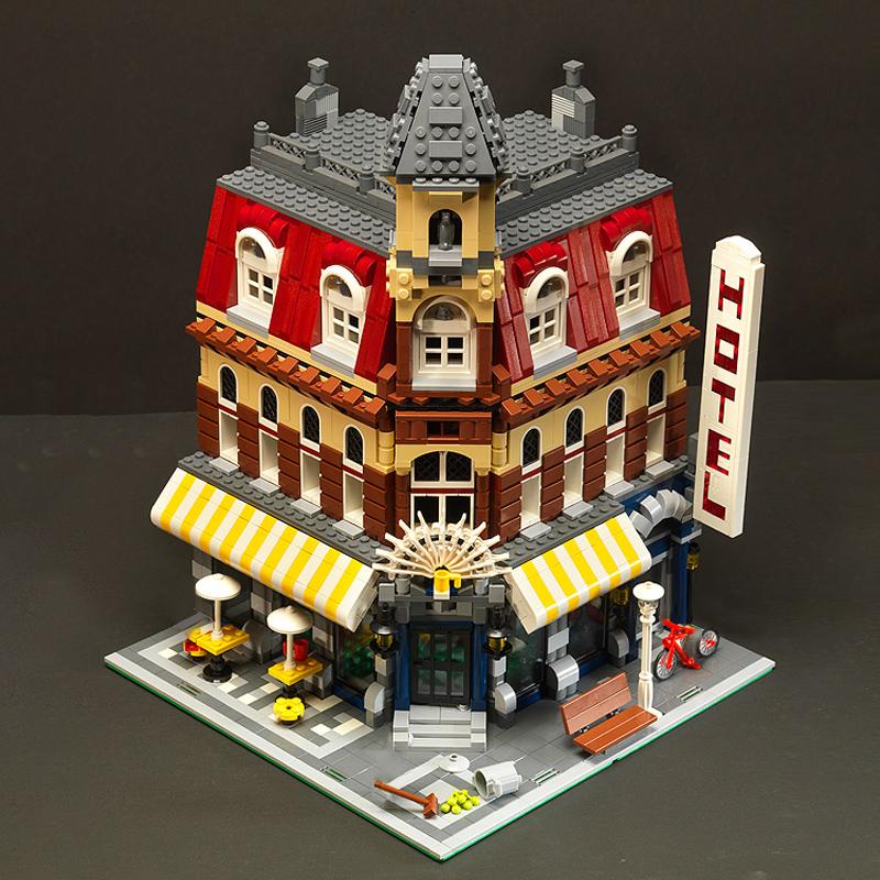 

In Stock 15002 2133Pcs City Street View Series Make Cafe Corner Model Building Blocks Bricks Children Toys Christmas Gift 10182