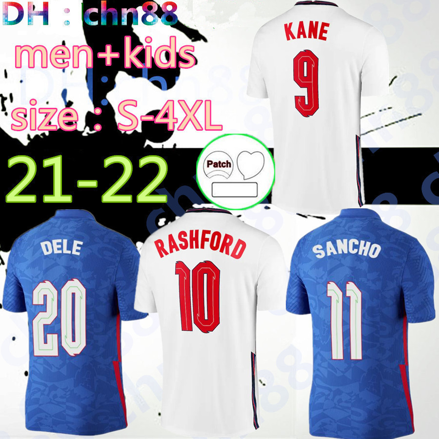 

2021 2022 soccer jersey KANE STERLING RASHFORD SANCHO HENDERSON BARKLEY MAGUIRE 20 21 22 national football shirts men + kids kit sets uniforms, Away