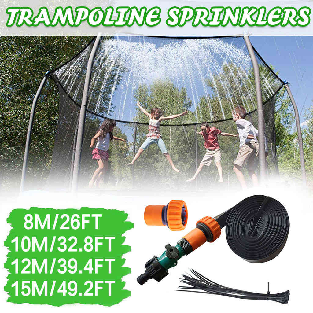 Sprinkler trampoline children outdoors water sprinkler will see fun for backyard children 26ft/32. 8ft/39 4ft/49.2ft-image-693532764