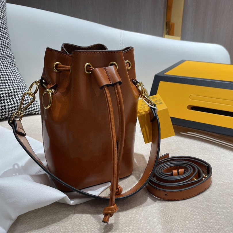 

Real Leather mini Bucket FF Brand Luxury Bag 10*12*18CM Belt Shoulder Bags Handbag Women Purse Lady Wallets Fanny Pack Fashion Designer with original box, Accessories fee(not sale separately)