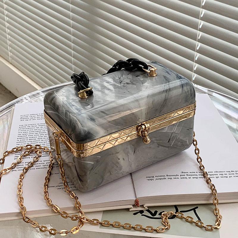 

Evening Bags Designer Mini Tote Box Bag 2021 Summer High-quality Acrylic Women's Handbag Shoulder Messenger, Beige