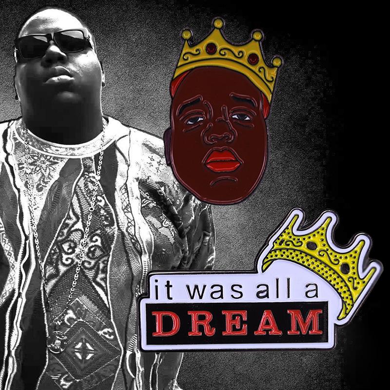 

Pins, Brooches The Notorious B.I.G. King Pins Biggie Smalls HipHop Music Rapper Brooklyn Stand Up To Celebrate Classic East Coast Rap!