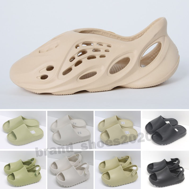 

2021 Fashion EVA Foam Runner Kan Slides Toddlers Infants Kids Childrens Slippers Triple Red White Black Desert Sand Bone Resin Sandals, Color 1