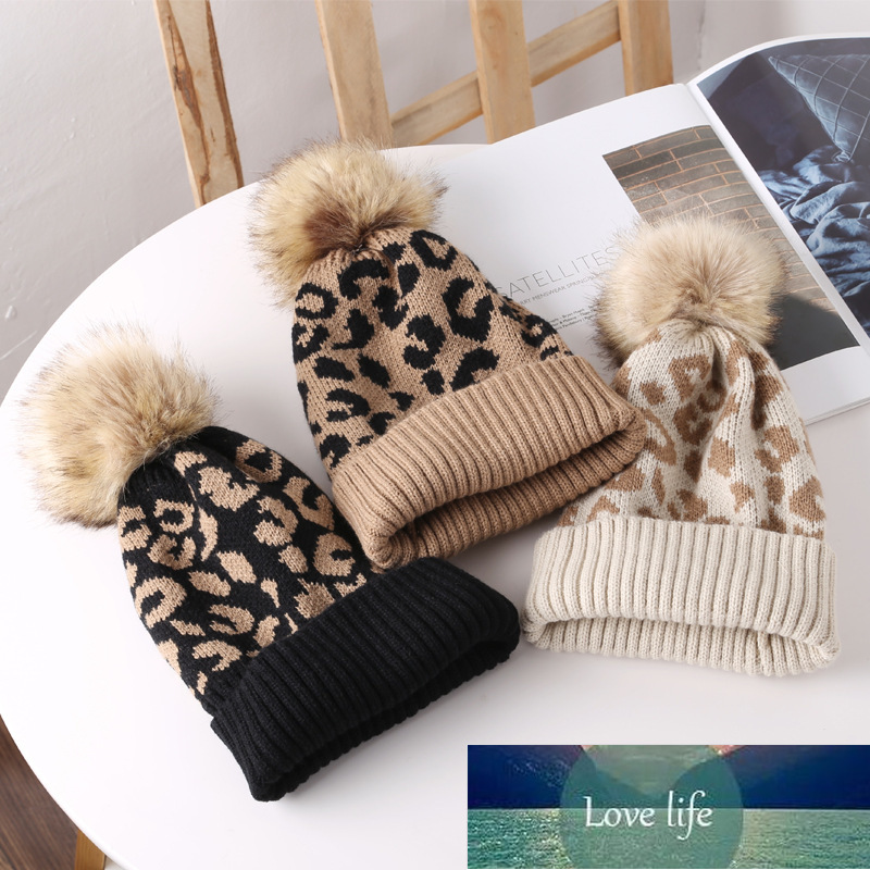 

Leopard Knitted Hats Autumn Winter Beanie Hats For Men Women Outdoor Winter Hat Thicken Warm Cap Boy Girls Trendy Pom Pom Hat Factory price expert design Quality, Khaki
