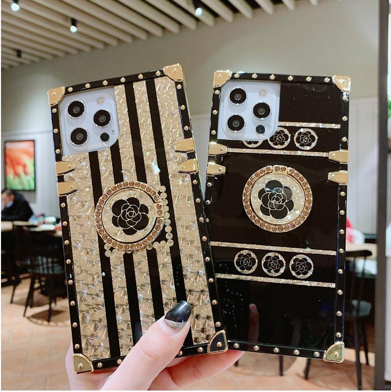 

Luxury Designer Defender Phone Cases for iphone XS 11 12 pro max 7 plus S21 ULTRA S20FE A51 A71 A21S flower SHOW back cover with ring Kickstand holder, Please choose colors