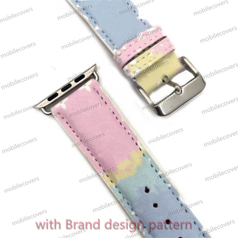

V brand designer Watchband iWatch Band Leather Strap 42mm 38mm 40mm 44mm iwatch 2 3 4 5 bands Beach style Bracelet drop ship