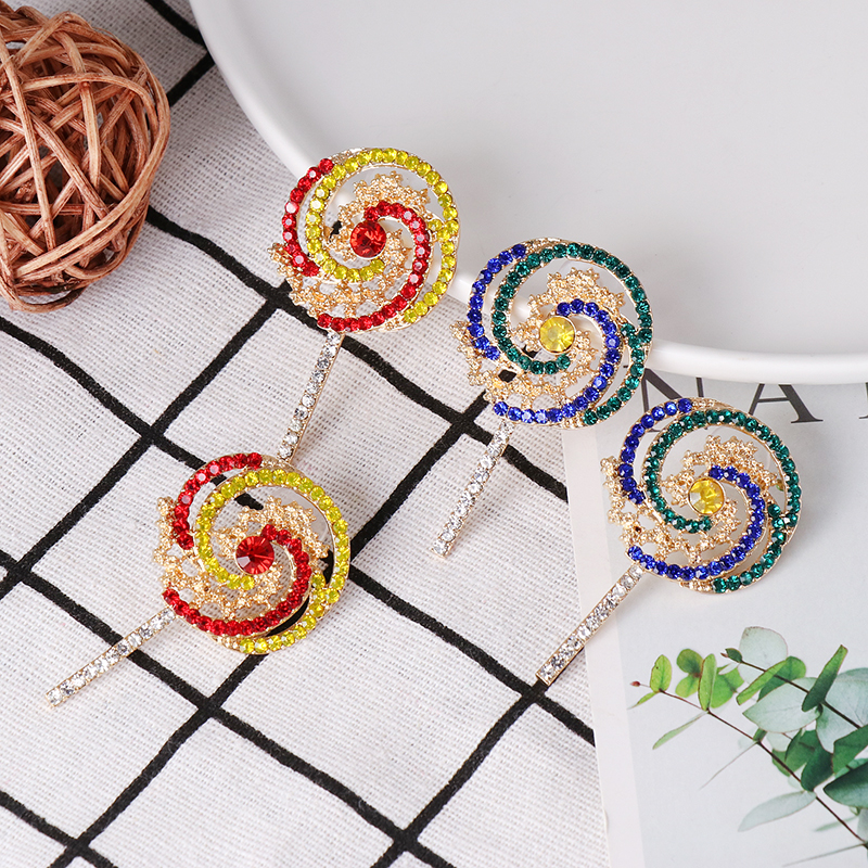 

Design Charm Multicolor Rhinestone Earrings For Women Cute Trendy Crystal Earrings Jewelry Brinco Girls Gift