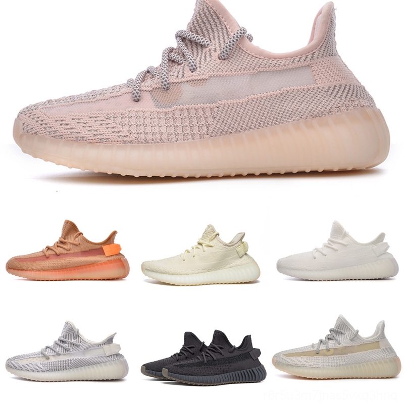 14Np6 TOP Quality Men Women KanyeWest Sport Shoes 350 Light Tail Zebra Natural Cinder Static Reflective Mens Running Trainers Sneakersyzy-image-699591860