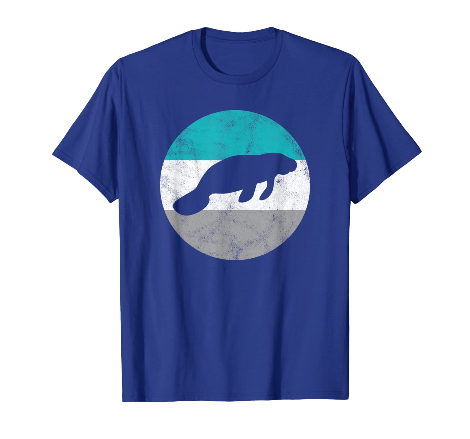 

manatee retro gift for men women boys girls t-shirt, White;black