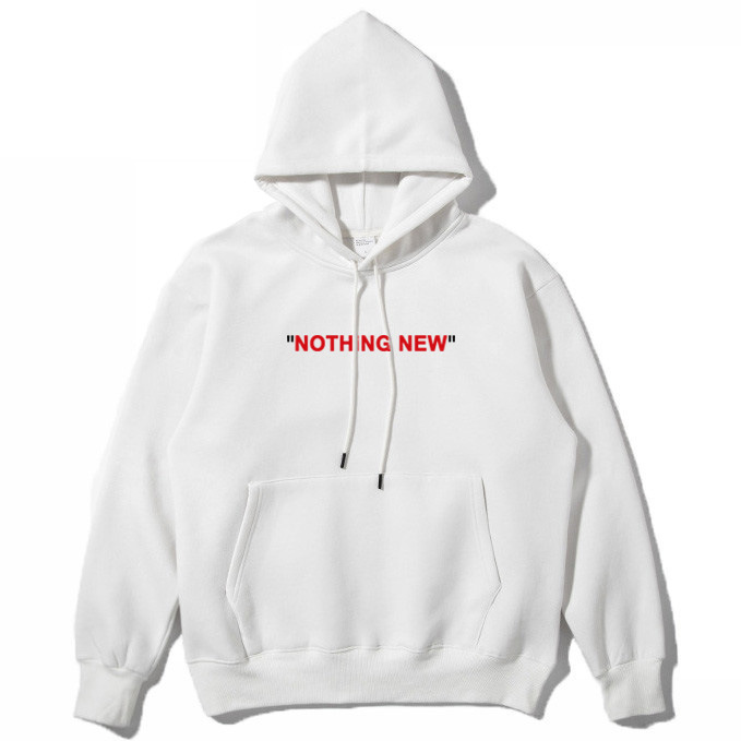 Autumn 2021 New Orange Simple English Printing Pocket Insert Men's Hooded Sweater Fashion Brand Nothing