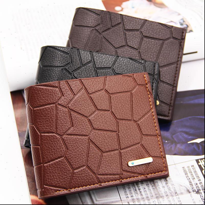 

business short wallet billfold slim credit card holders for men casual portable coin purse pu leather mini male cash pocket, Red;black