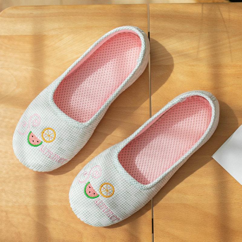 

Slippers Summer Style Women Indoor House Plush Soft Cute Cotton Shoes Non-slip Floor Home Slides, Pink