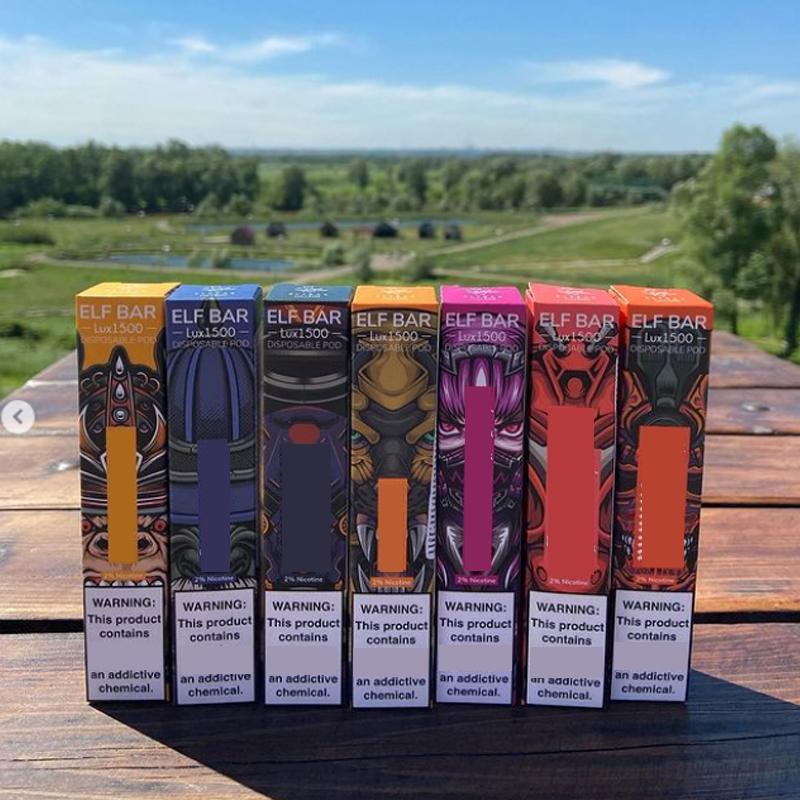 

Elf Lux Bar 1500 Puffs Electronic Cigarettes Disposable Vape Pod Device Kit 850mAh Battey 4.8ml Pods disposables Strength available geek