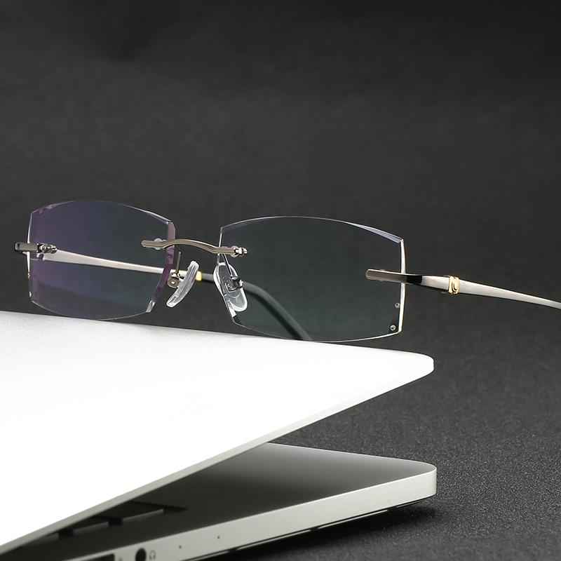 

Fashion Sunglasses Frames ZIROSAT 58127 Titanium Alloy Glasses Frame 2021 Men Rimless Prescription Square Eyeglasses Myopia Optical Eyewear