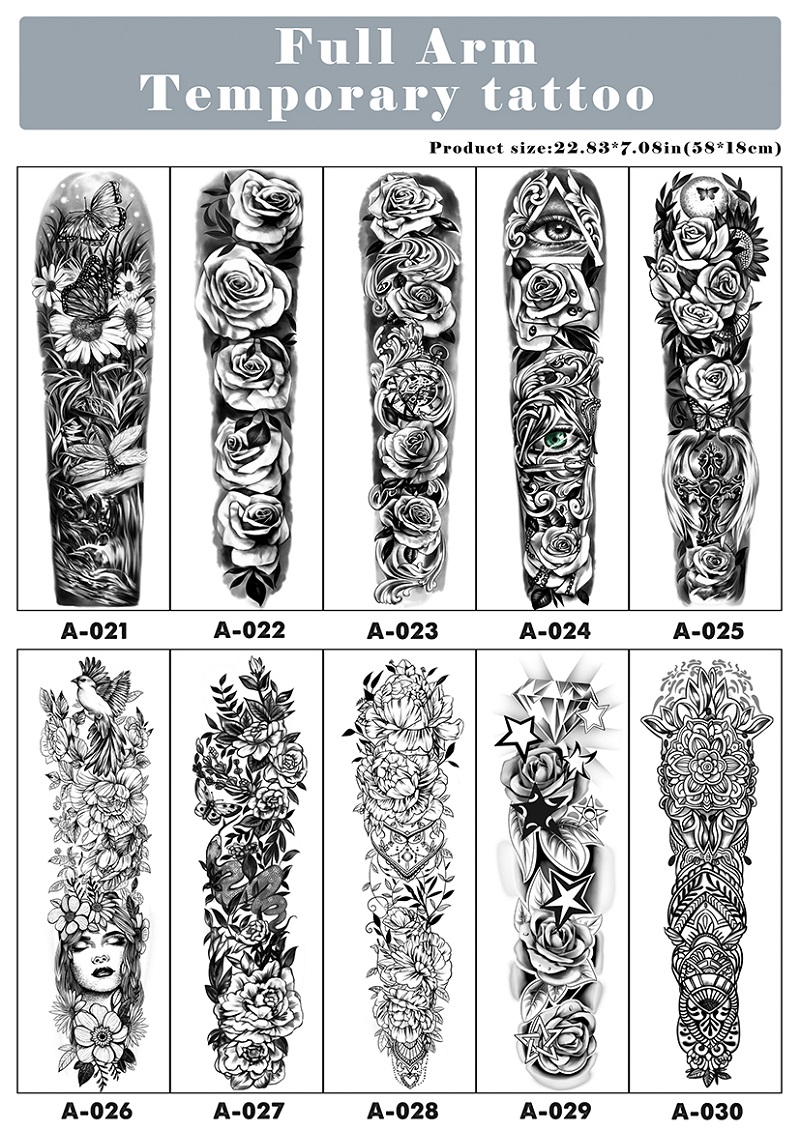 

Metershine Full Arm Waterproof Temporary Fake Tattoo Stickers of Feature Totem for Men and Women Express Body Shoulder Art (58CM x 17CM)