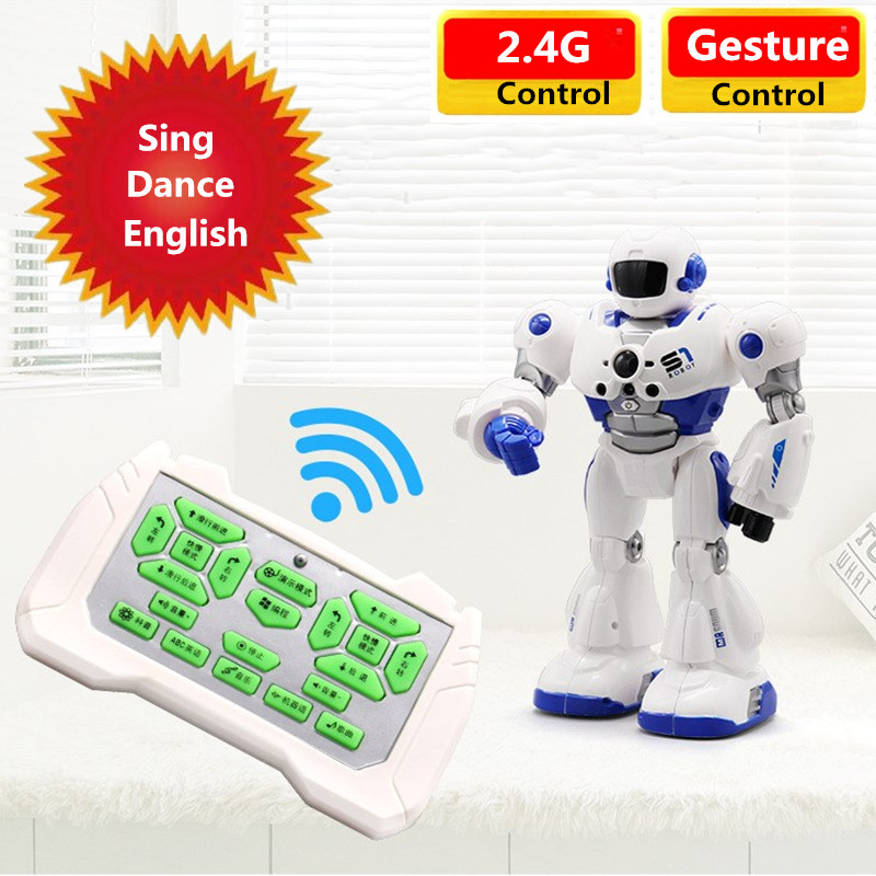 

Intelligent Multi-functional Smart RC Robot Dancing and Musical Speak English Programming Walking Story RC Battle Robot Toy Gift, Red