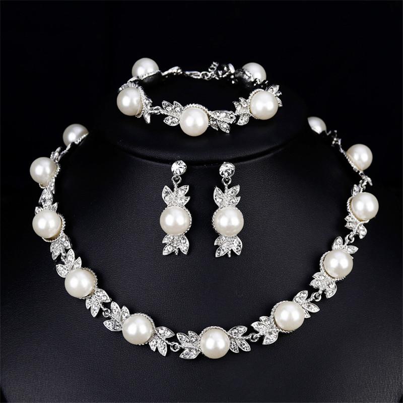 Collier de boucles d'oreilles Tendy Pearl Bijoux pour femmes