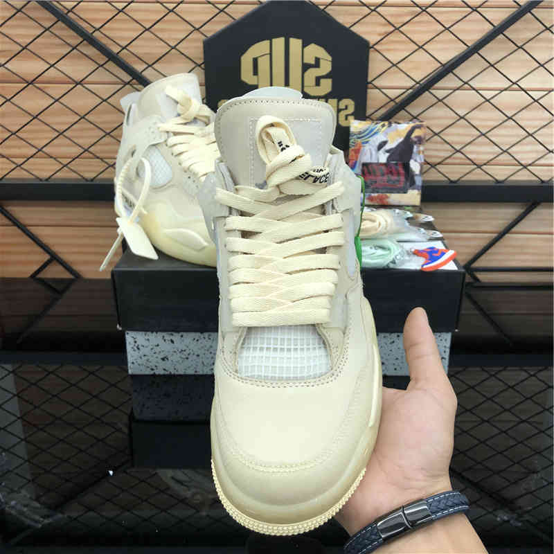 

Shoes Top Cream Sail Black Cat White Cement Men Women Jumpman 4 4s Basketball Cactus Jack Sport Size36-46, Color 1