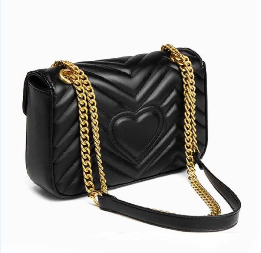 

More colors Khaki Size 23CM Women messenger bags handbags Gold Chain shoulder bag ladies clutch purses tote, Black gold chain