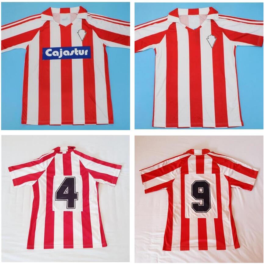 

1985 1986 1987 Sporting Gijon Retro Soccer Jersey SPECIAL VERSION Camiseta de futbol home white red football shirt short sleeve -2XL, Yellow