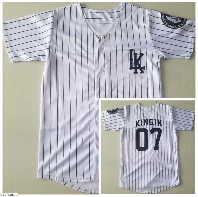 

Men 07 KINGIN LK Movie Baseball Jersey Cool Base Pullover All Stitched Color White Team Breathable Pure Cotton Excellent Quality as