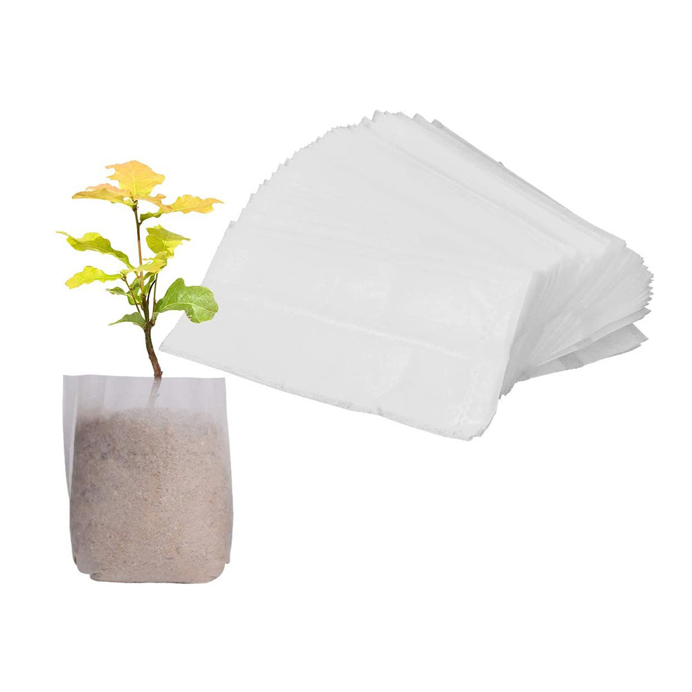 100PCS Biodegradable Non-woven Nursery Bags Eco-Friendly Aeration Bags Fabric Seed Starter Pots for Plants Germination-image-689830394