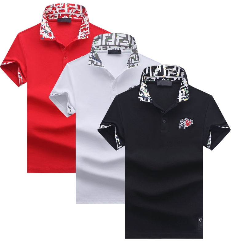 

Top quality Mens polo t shirt summer lapel short sleeved fashion brand designer cotton printing men's embroidery t-shirt 2021, White;black