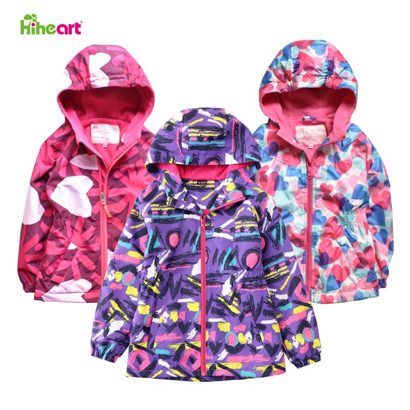 

Jackets Hiheart Girls Outdoor Fleece Lined Light Jacket With Hood Kids Windbreaker Coat Pink 4-12T, Blue;gray