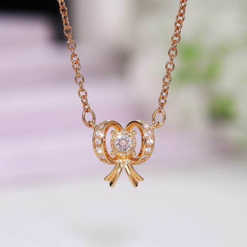 Pendant Necklaces Trendy Unique Design Cubic Zircon Necklace For Women Elegant Delicate Daily Wear Women's Wedding Jewelry-image-721448871
