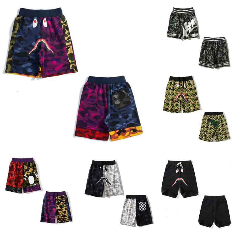 

summer Men shorts Rhinestone Skulls Casual pants Letter Print Womens Trendy Male High Quality Streetwear Luminous Shark, 15
