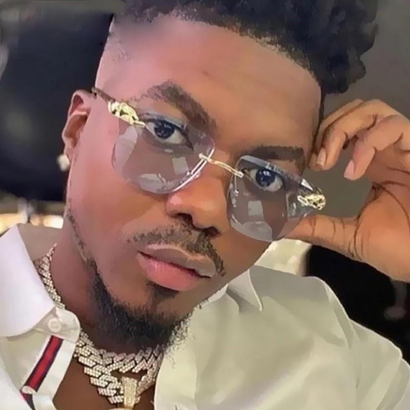

Sunglasses 2021 Fashion Cutting Rimless Square Leoaprd For Men Vintage Alloy Hip Hop Sun Glasses Women Gradient Shades
