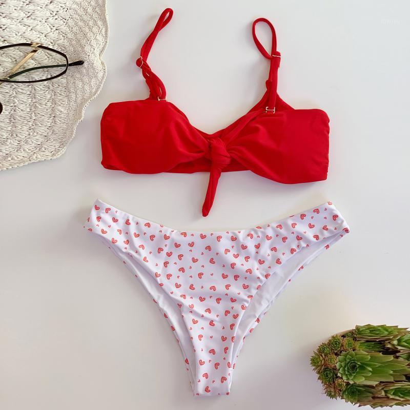 

Women' Swimwear Women Solid Two Pieces Bikini Sets Female Simple Sexy Padded Beach Swimsuit Fashion Ladies Bathings Low Waist Swimsuits, Red