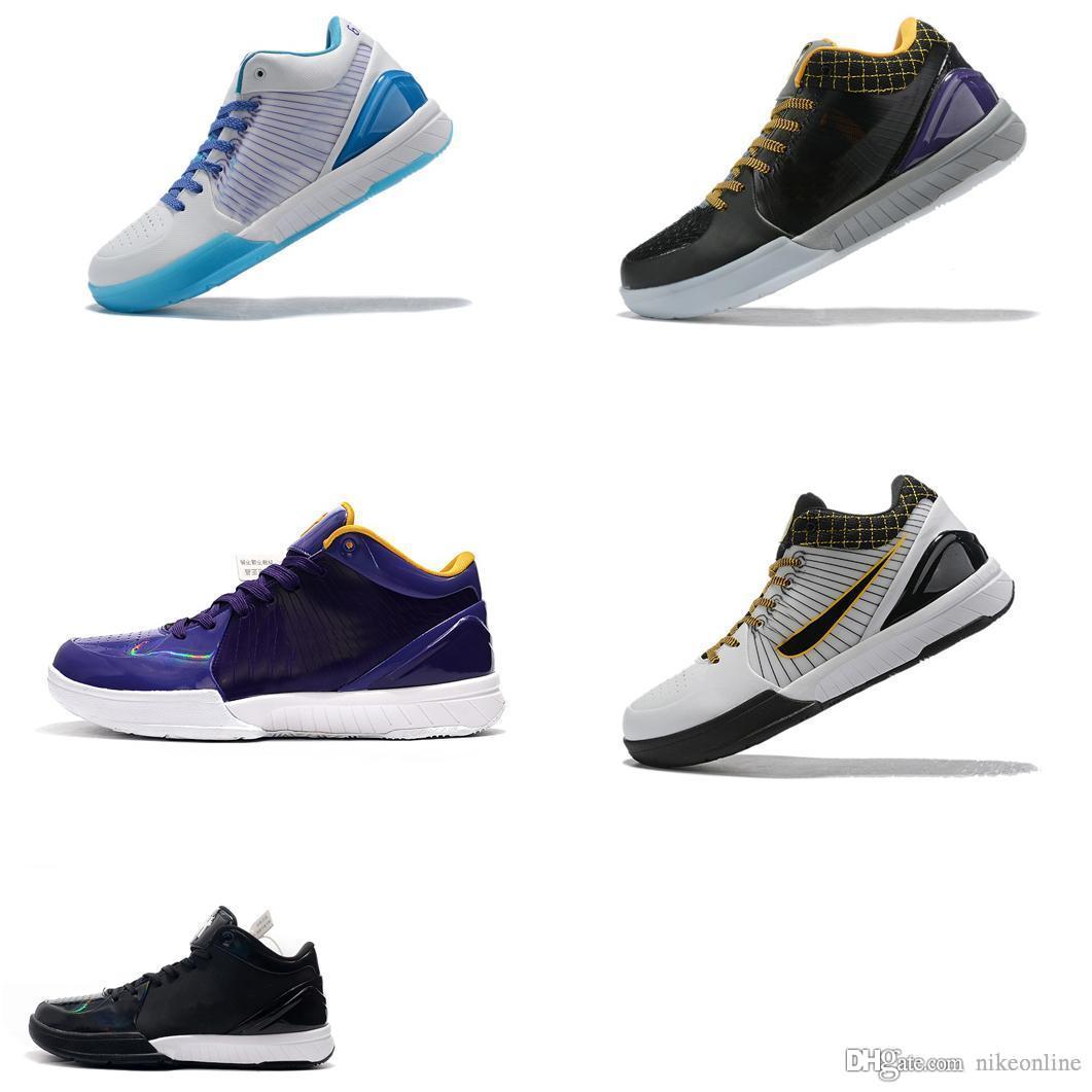 

Womens Black mamba 4 protro basketball shoes KBS kids ZK4 bryants 4s sneakers Lakers Purple Draft day Del Sol mens KB4 tennis with box size