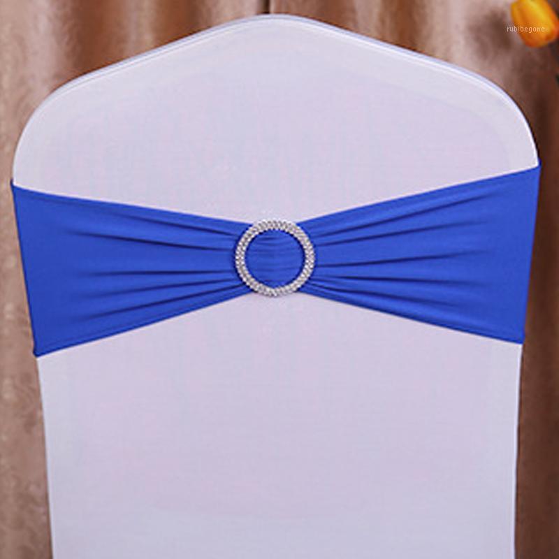

Chair Covers 1Pcs Stretch Wedding Decorations Elastic Spandex Cover Sashes Bows Bands With Buckle Slider