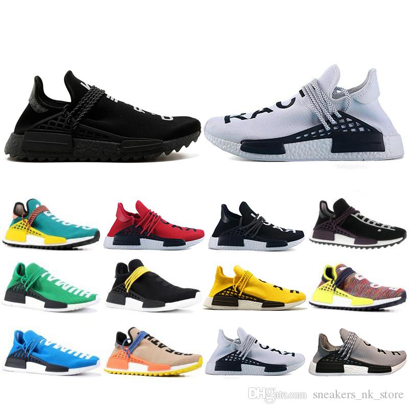 

Top Fashion Human Race men running shoes Hu trail pharrell williams Nerd black cream mens trainers women Outdoor Runner sport sneakers US 5-12 ikkprv, Shown