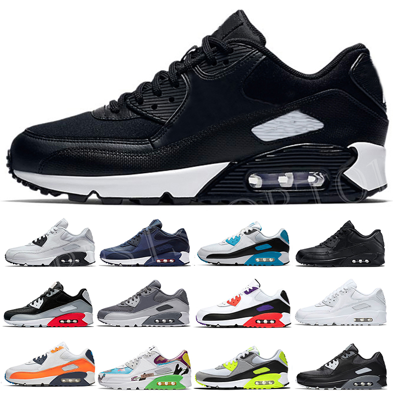 

90 90s Mens Womens Running Shoes Big Size Us 12 Bacon All Black Triple White Green Pink Day of the Dead Cool Grey Navy Blue Men Women Traine