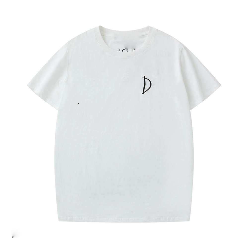 

Spring summer 2019 fashion Italian brand T-shirt embroidered Casual geometric flower men's casual round neck T-shirt, White;black