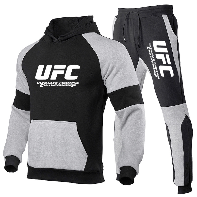 

Casual MMA fighting sports UFC Pullover Sweater autumn and Winter Fleece Hoodie Pants Set men
