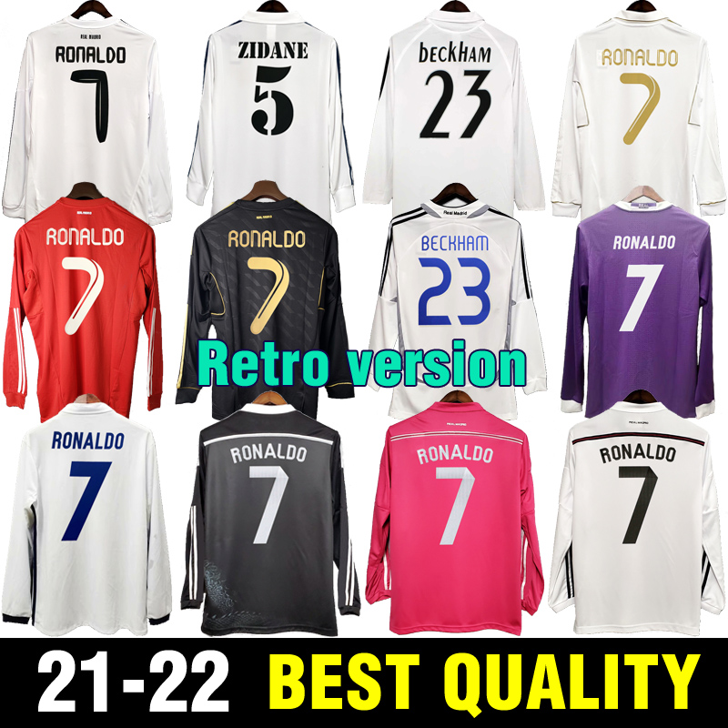 

01 02 Retro Real Madrid Soccer Jersey 05 06 07 Football shirts Sergio Ramos 10 11 12 13 14 RONALDO ZIDANE Beckham 15 16 RAUL Robinho 17 18 vintage