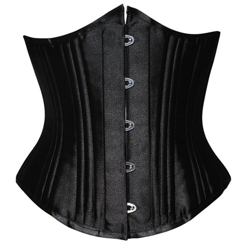 

Woman Bustiers Womens 26 Steel Boned Waist Cincher Corset Black Lace Up Waist Control Underbust Slimming Body Shaper Corset Corselet Plus Si