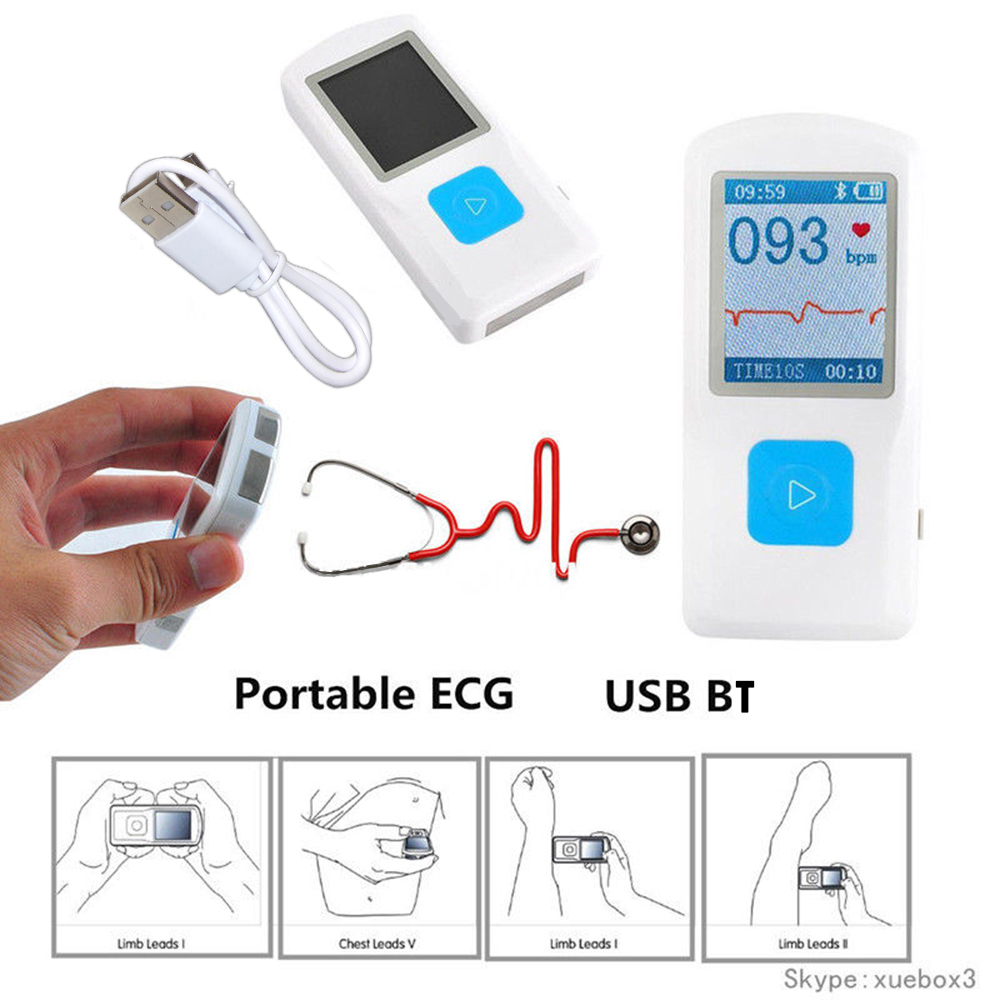 

CONTEC Heart Rate Monitor ECG EKG Machine Color Screen ECG Monitor Handheld Heart Machine BT USB PC Software Health CareScouts