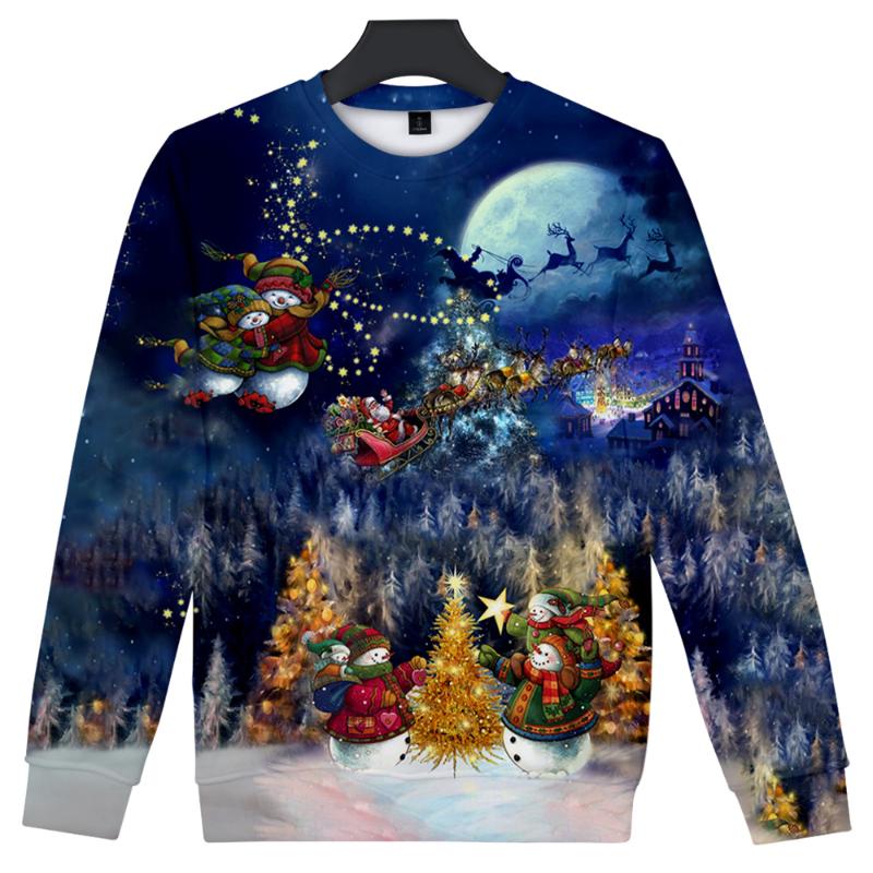 

Men's Hoodies & Sweatshirts Christmas Tracksuit 3D O-Neck Men Women Sweatshirt Long Sleeve Harajuku Streetwear 2021 Merry Funny Clothes, As picture