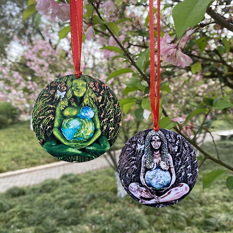 

Pendant Necklaces Mother Earth Statue Green Millennial Gaia Goddess Necklace Fashion Jewelry Unisex