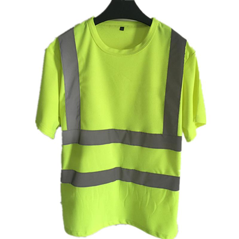 

Men's T-Shirts Reflective Safety Short Sleeve T-Shirt High Visibility Road Work Tee Top Hi Vis Workwear, Orange