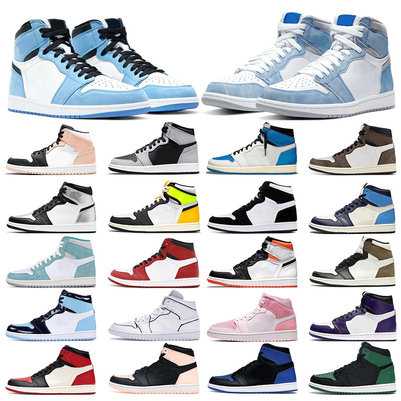 

men Basketball running Shoes 1 1s University Blue Hyper Royal Dark Mocha Shadow 2.0 Obsidian Twist UNC Turbo Green Womens sneakers Sports Trainers 5.5-13, 32 fearless