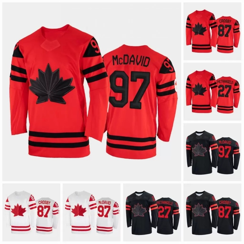 

001 Connor McDavid Team Canada 2022 Olympic Hockey Jersey Sidney Crosby Alex Pietrangelo Nathan MacKinnon John Tavares Mitch Marner Patrice Bergeron Mark Stone, Black mens s-3xl