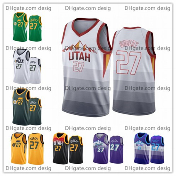 

Men Rudy Gobert Utah Jazz 2021 Black City Jersey New Basketball Uniform