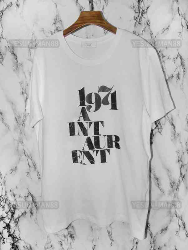

Designer Luxury Spring And Summer Ysls Classic 1971 Letter Printed SLP T Shirt Fashion Mens And Womens Couples Loose Crew Neck Tee, 22