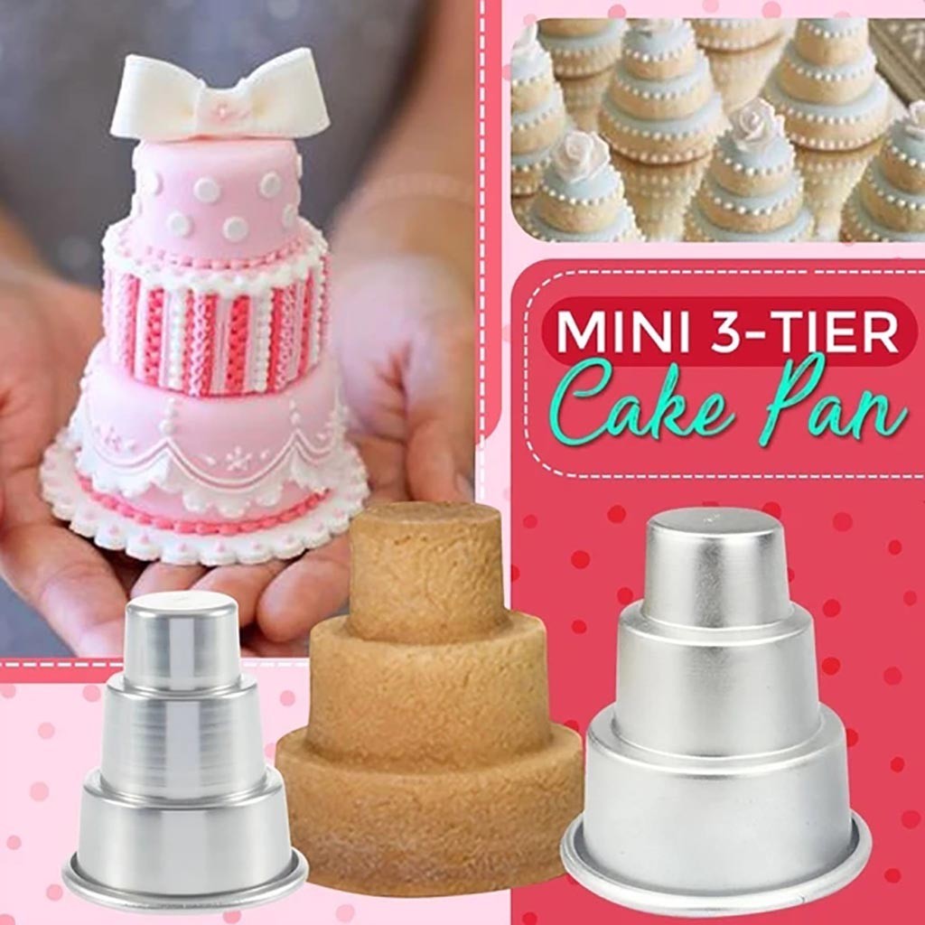 Miniature three-layer cake pan pudding muffin mold decorating cake tools kitchen decorating tools-image-693528493
