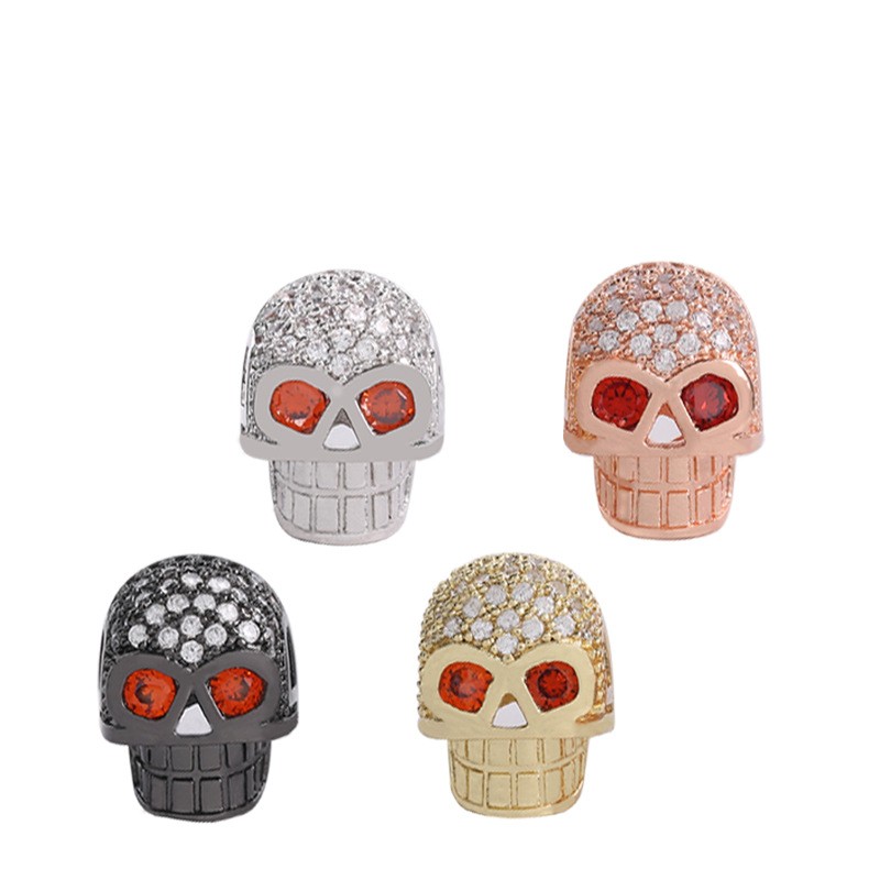 

CZ Micro Pave Skull Charm DIY Pandora Beads Charms for Bracelet Jewelry Making
